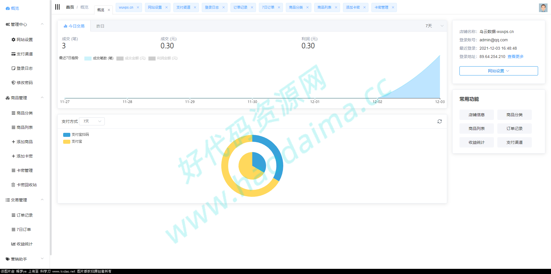 风铃发卡网源码-可商用，支持个人码支付、当面付