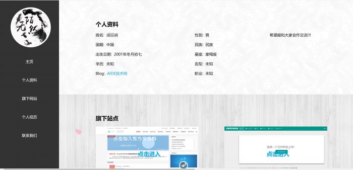 无陌然大气个人资料主页源码分享插图